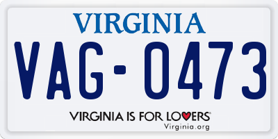VA license plate VAG0473