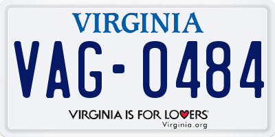 VA license plate VAG0484