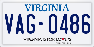 VA license plate VAG0486