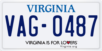 VA license plate VAG0487