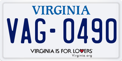 VA license plate VAG0490