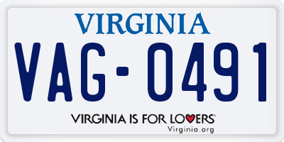 VA license plate VAG0491
