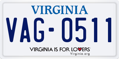 VA license plate VAG0511