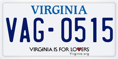 VA license plate VAG0515