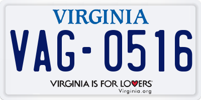 VA license plate VAG0516
