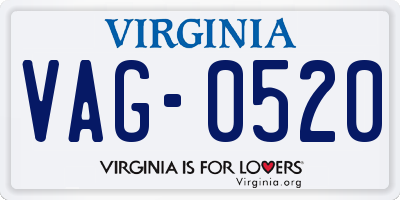 VA license plate VAG0520