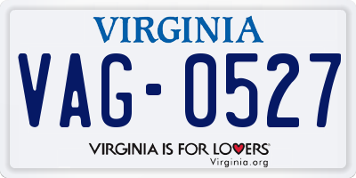 VA license plate VAG0527