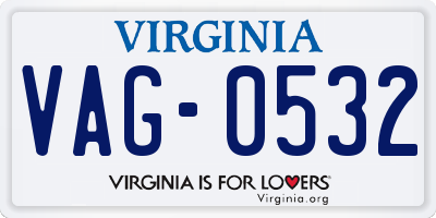 VA license plate VAG0532