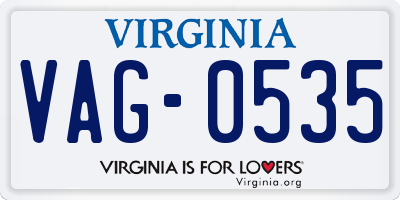 VA license plate VAG0535