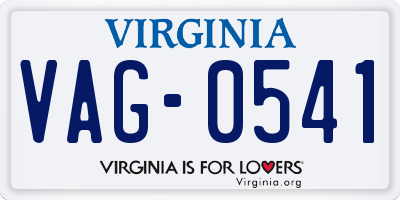 VA license plate VAG0541