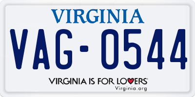 VA license plate VAG0544