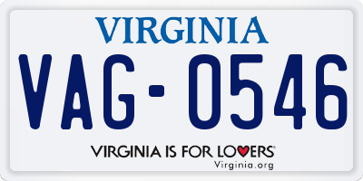 VA license plate VAG0546