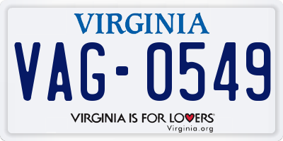 VA license plate VAG0549