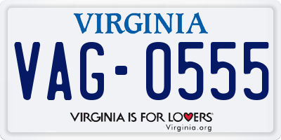 VA license plate VAG0555