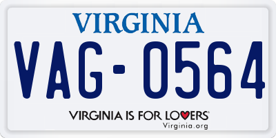 VA license plate VAG0564