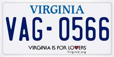 VA license plate VAG0566