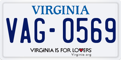 VA license plate VAG0569