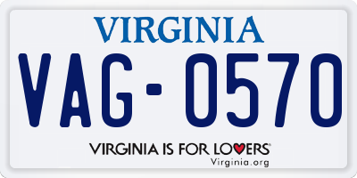 VA license plate VAG0570