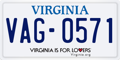 VA license plate VAG0571