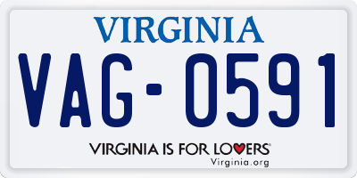 VA license plate VAG0591