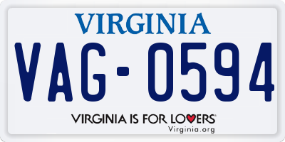 VA license plate VAG0594