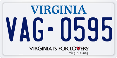VA license plate VAG0595