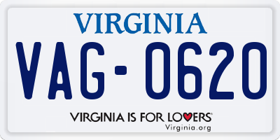 VA license plate VAG0620