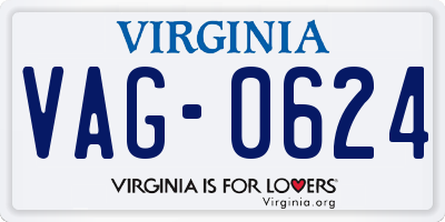 VA license plate VAG0624