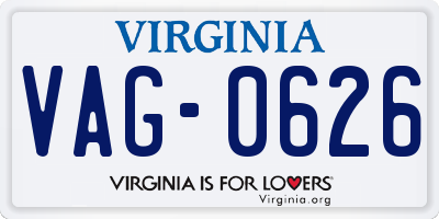VA license plate VAG0626