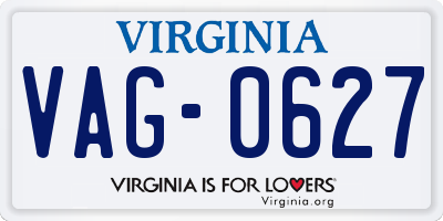 VA license plate VAG0627