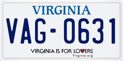 VA license plate VAG0631