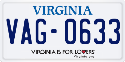 VA license plate VAG0633