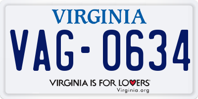 VA license plate VAG0634