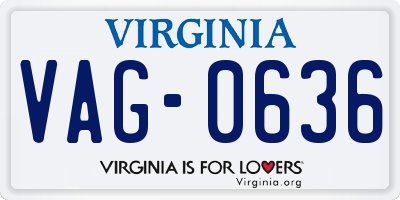 VA license plate VAG0636