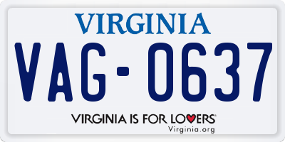 VA license plate VAG0637