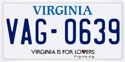VA license plate VAG0639