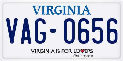 VA license plate VAG0656