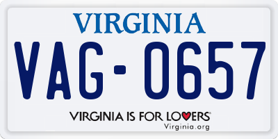 VA license plate VAG0657
