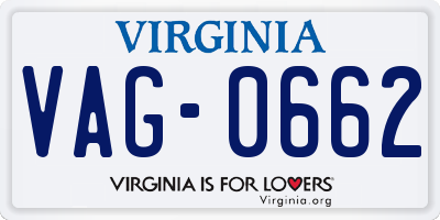 VA license plate VAG0662
