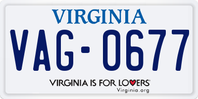 VA license plate VAG0677
