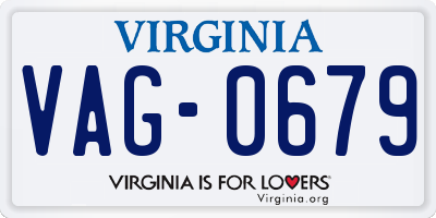 VA license plate VAG0679