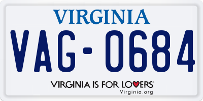 VA license plate VAG0684