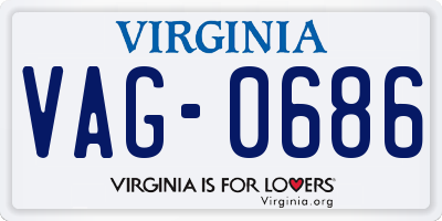 VA license plate VAG0686