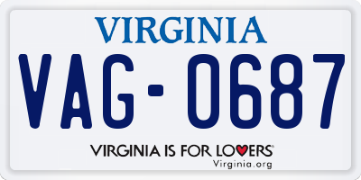 VA license plate VAG0687