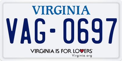 VA license plate VAG0697