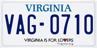 VA license plate VAG0710