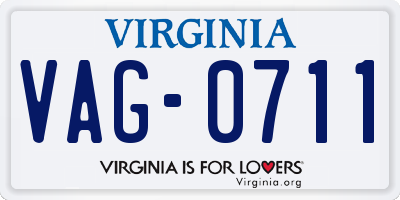 VA license plate VAG0711