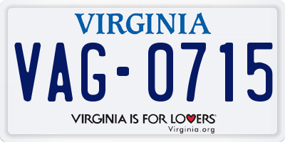 VA license plate VAG0715