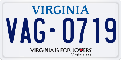 VA license plate VAG0719