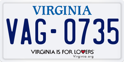VA license plate VAG0735